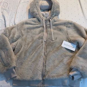 Athleta zip up fuzzy sweater. Size large